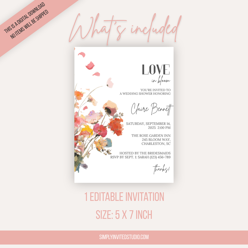 Floral Bridal Shower Invitation