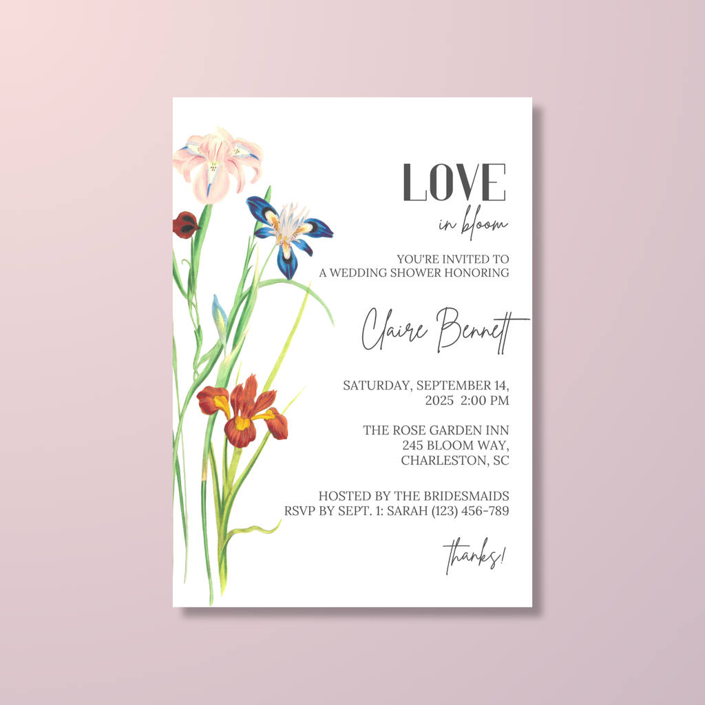 Iris Bridal Shower Invitation