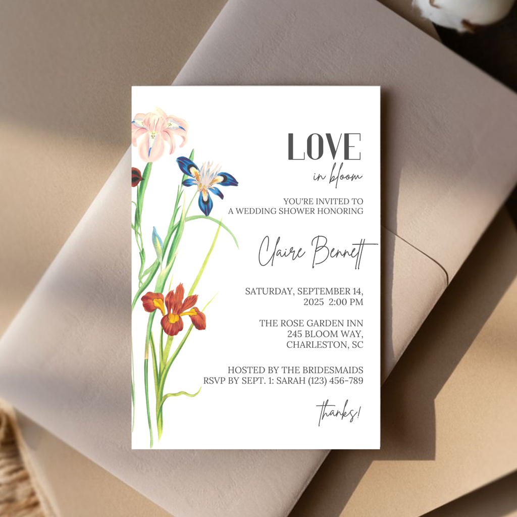 Iris Bridal Shower Invitation