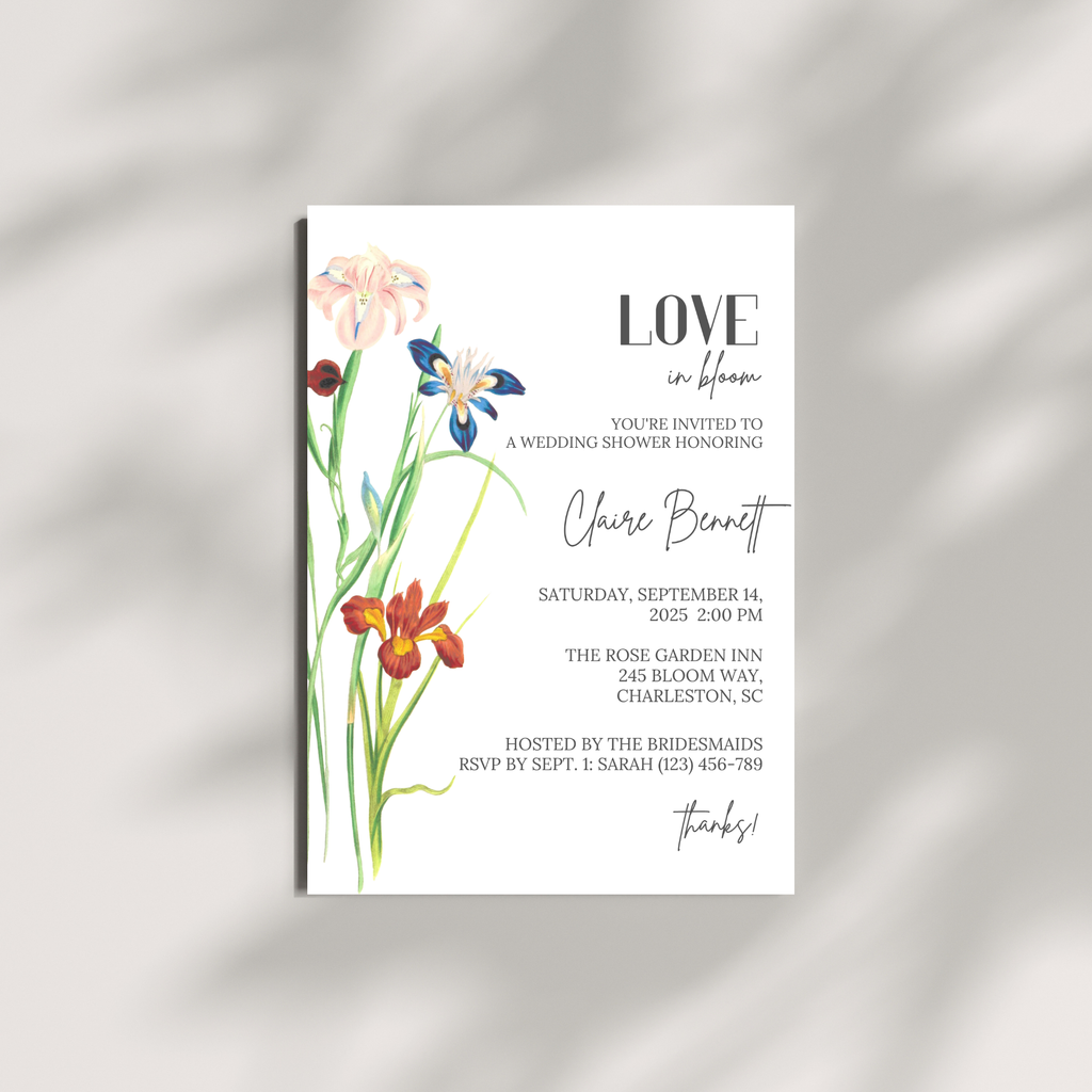 Iris Bridal Shower Invitation