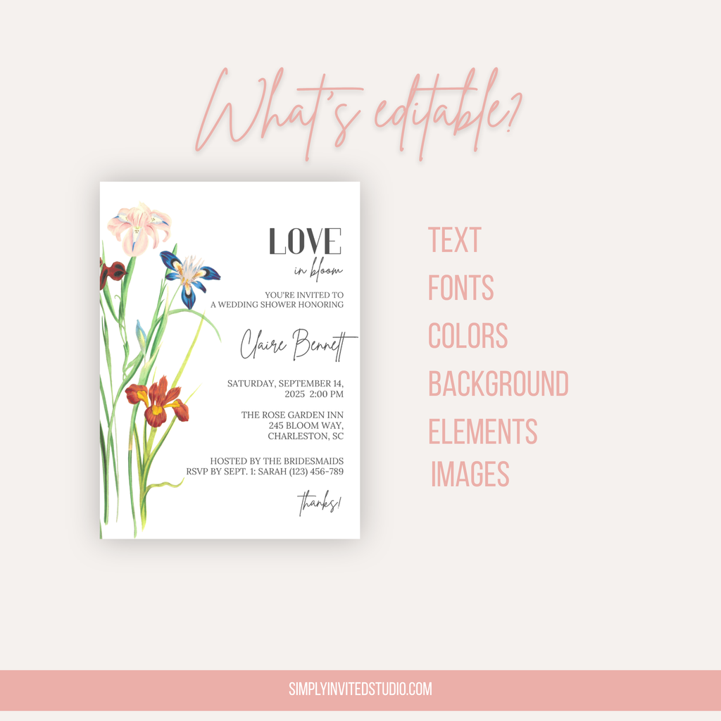 Iris Bridal Shower Invitation