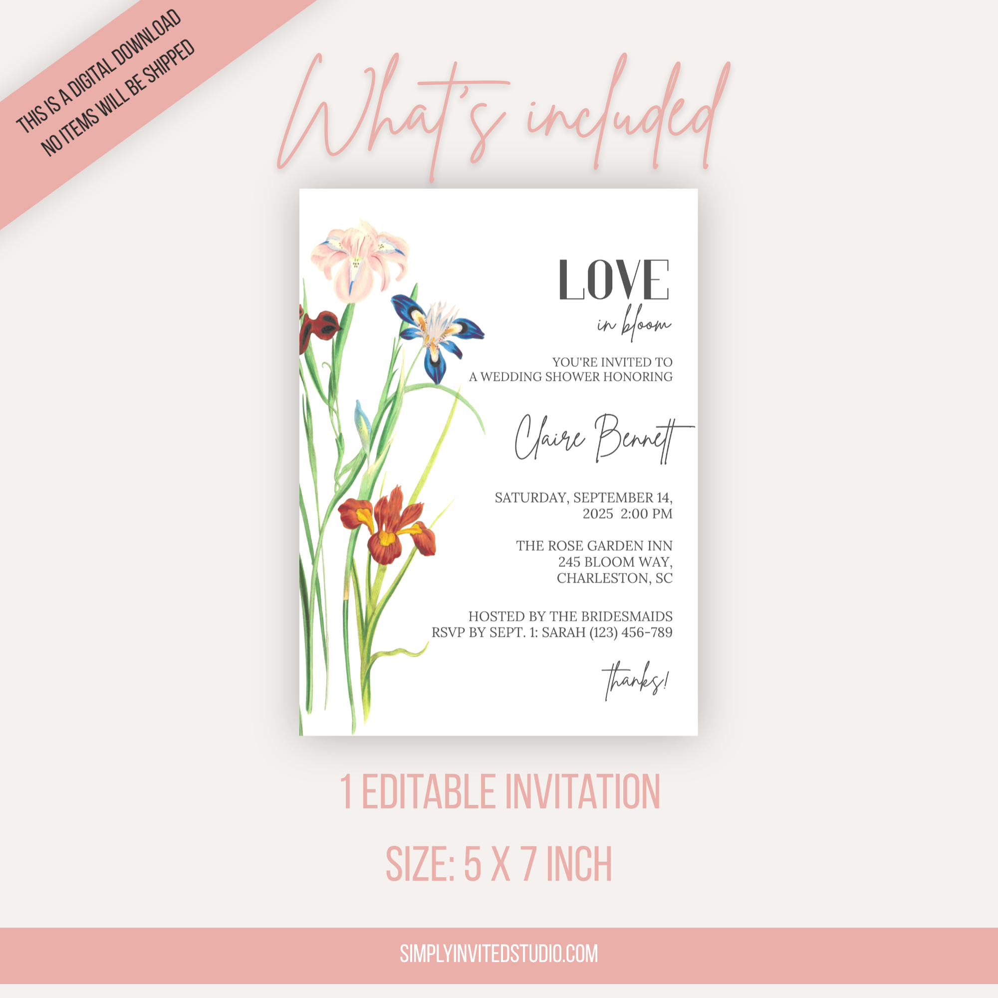 Iris Bridal Shower Invitation