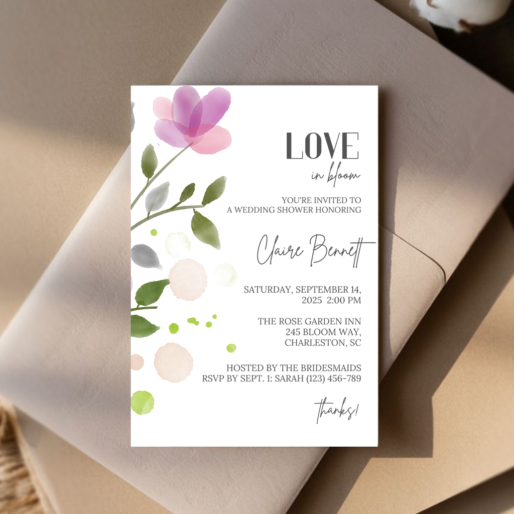 Purple Bridal Shower Invitation