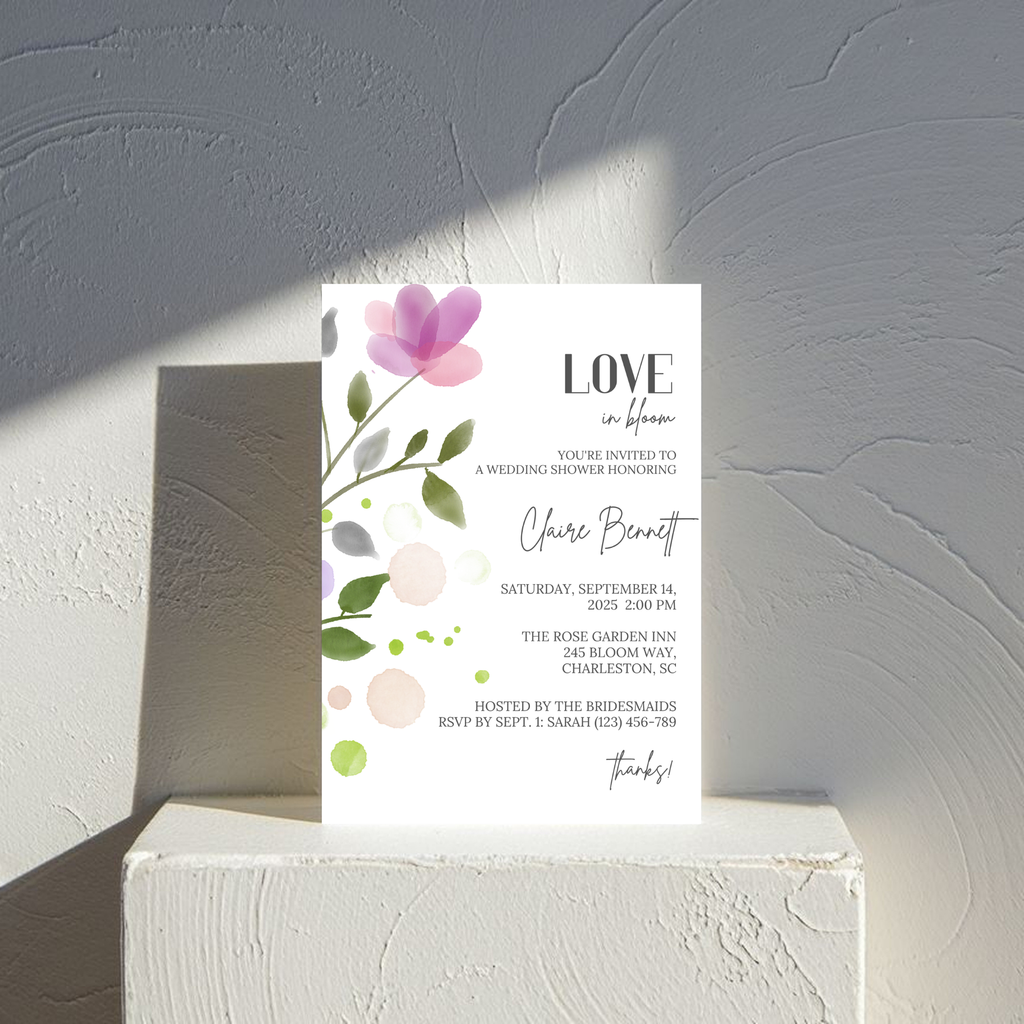 Purple Bridal Shower Invitation