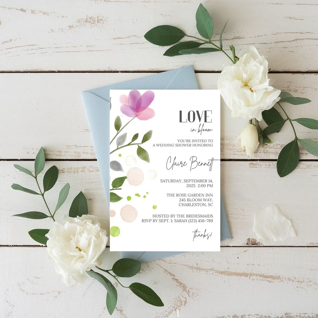Purple Bridal Shower Invitation