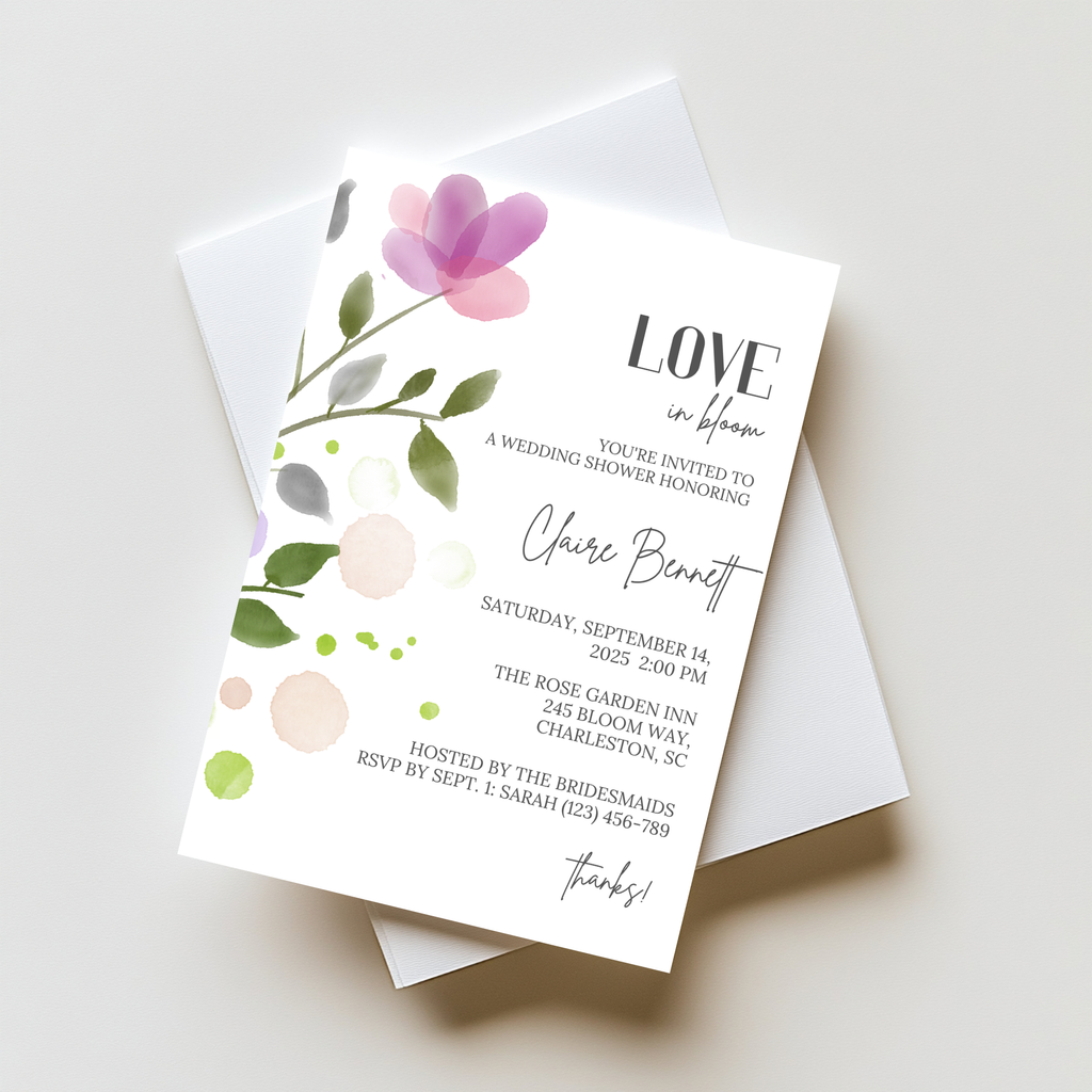 Purple Bridal Shower Invitation