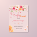 Pink Orange Bridal Shower Invitation